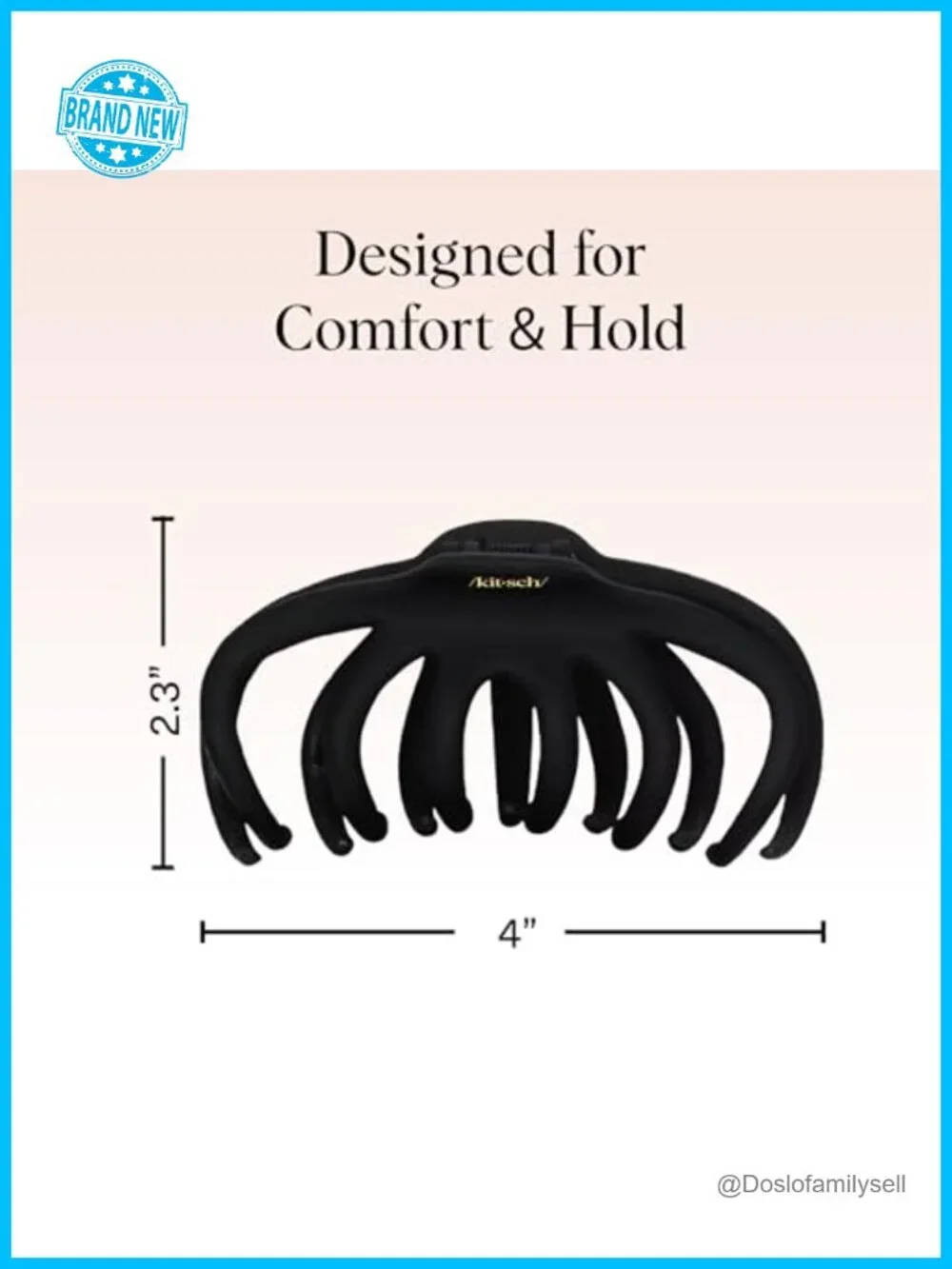 Large Octopus Hair Clips for Thick Hair Durable Recycled Plastic Slip-Free Grip
